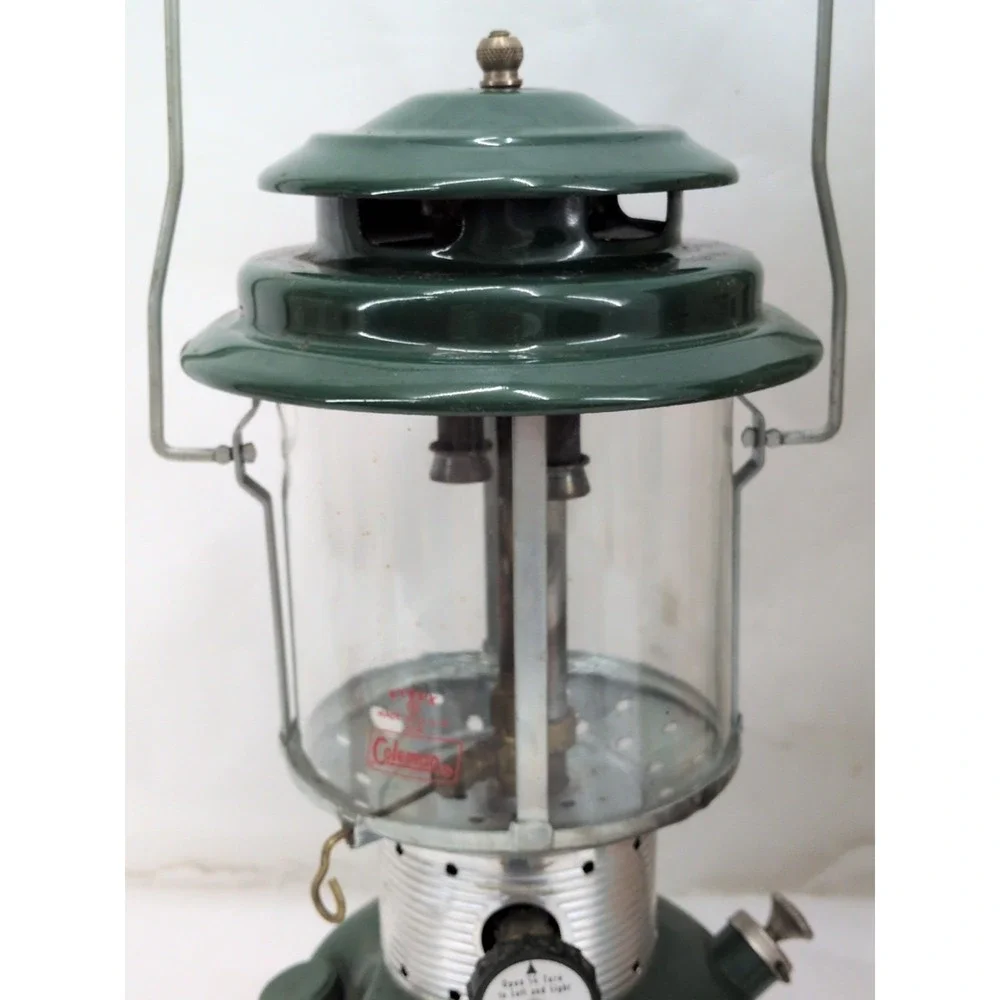 Green COLEMAN 220F 1 - 1971 Double Mantle 220F195 Lantern W/ Box Good Shape Camp